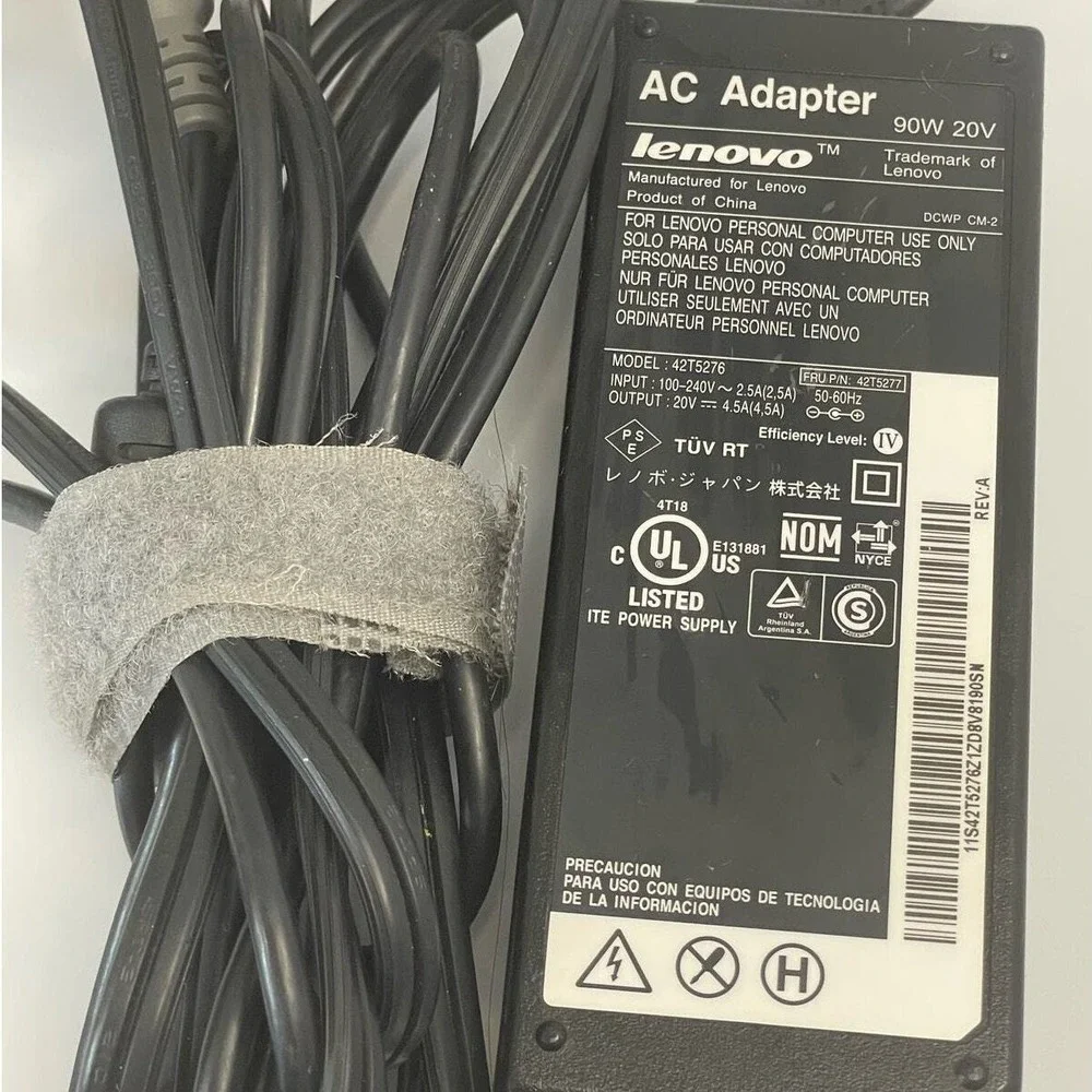 Lenovo 90W 20V AC Adapter Laptop Charger‎ 42T5276 FRU 42T5277 Round Barrel Tip